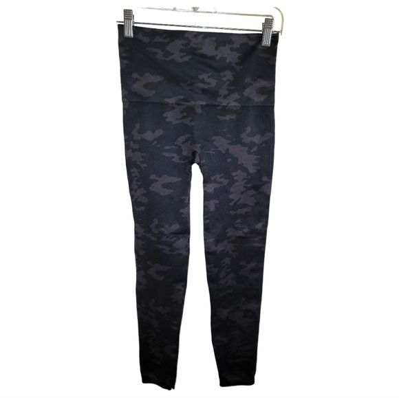 Spanx Camo Leggings Large Blue Gray Seamless Shaping Support - Picture 3 of 6